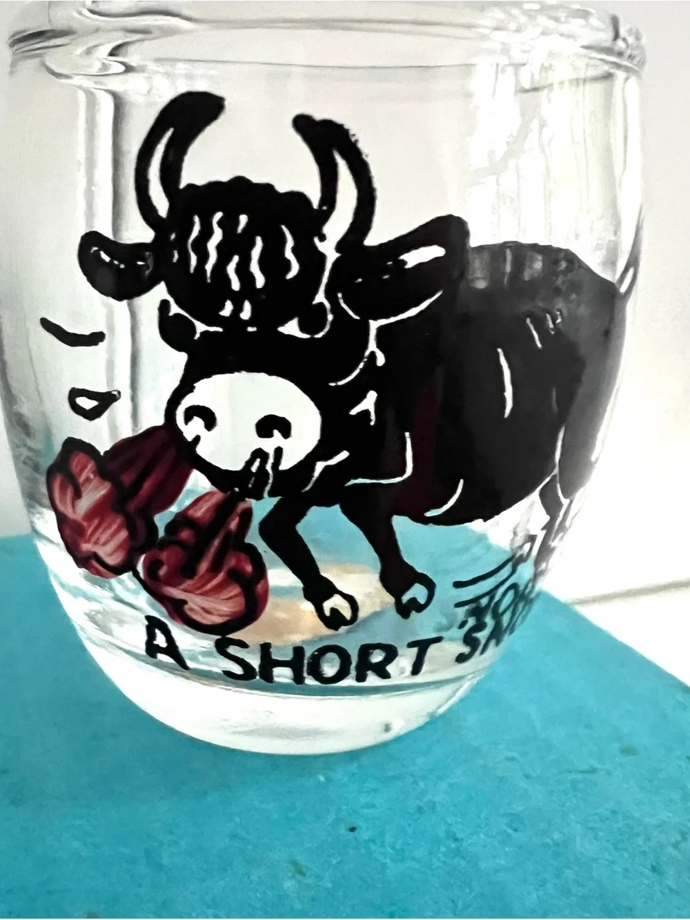 Vintage Gorham crystal Novelty Shot Glasses W Germany bull and rooster in box